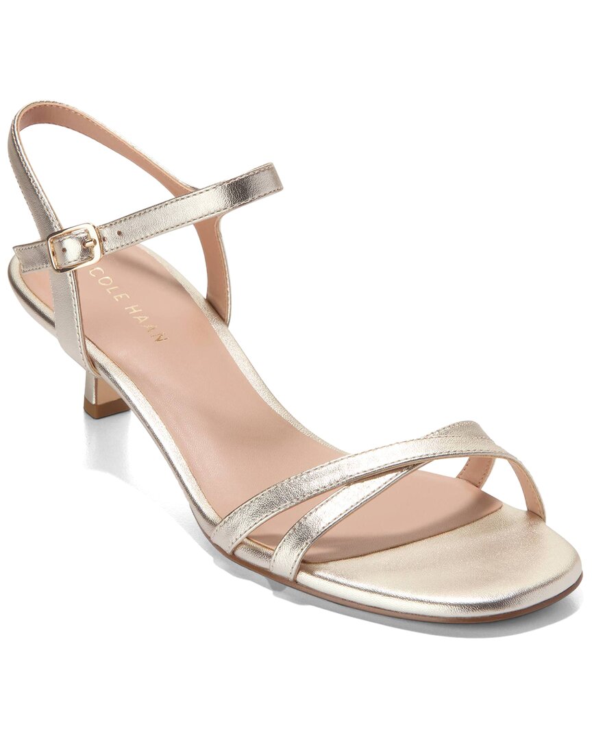 Cole Haan Leni Kitten Heel Sandal In Gold
