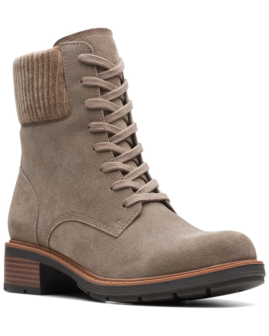 Clarks Collection Hearth Sky Taupe Suede Boot In Brown