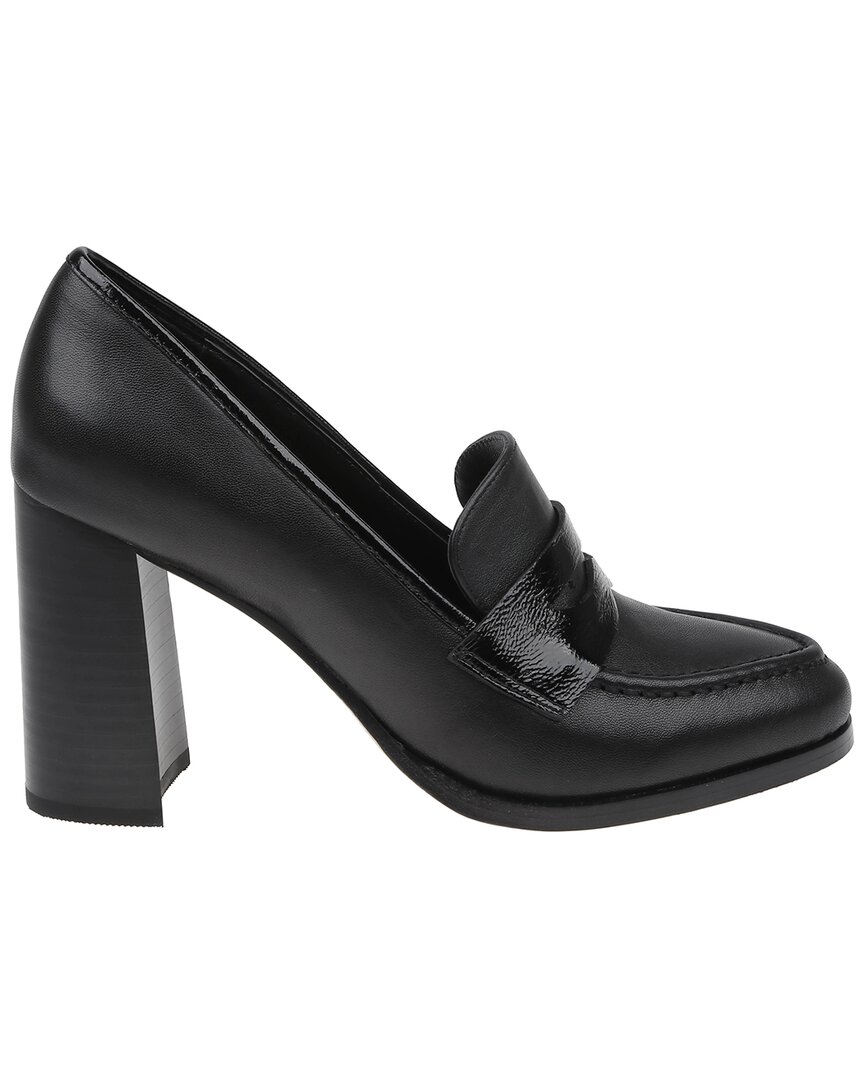 L'agence Blanche Leather Heeled Loafer In Black