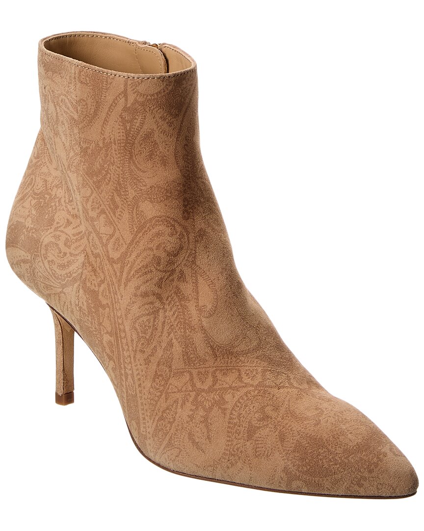 L Agence L'agence Aimee Suede Bootie In Brown