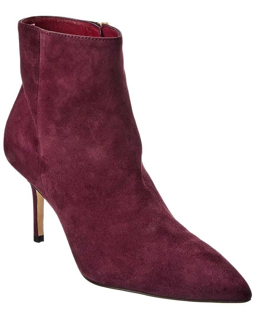 L'agence Aimee Suede Bootie In Burgundy