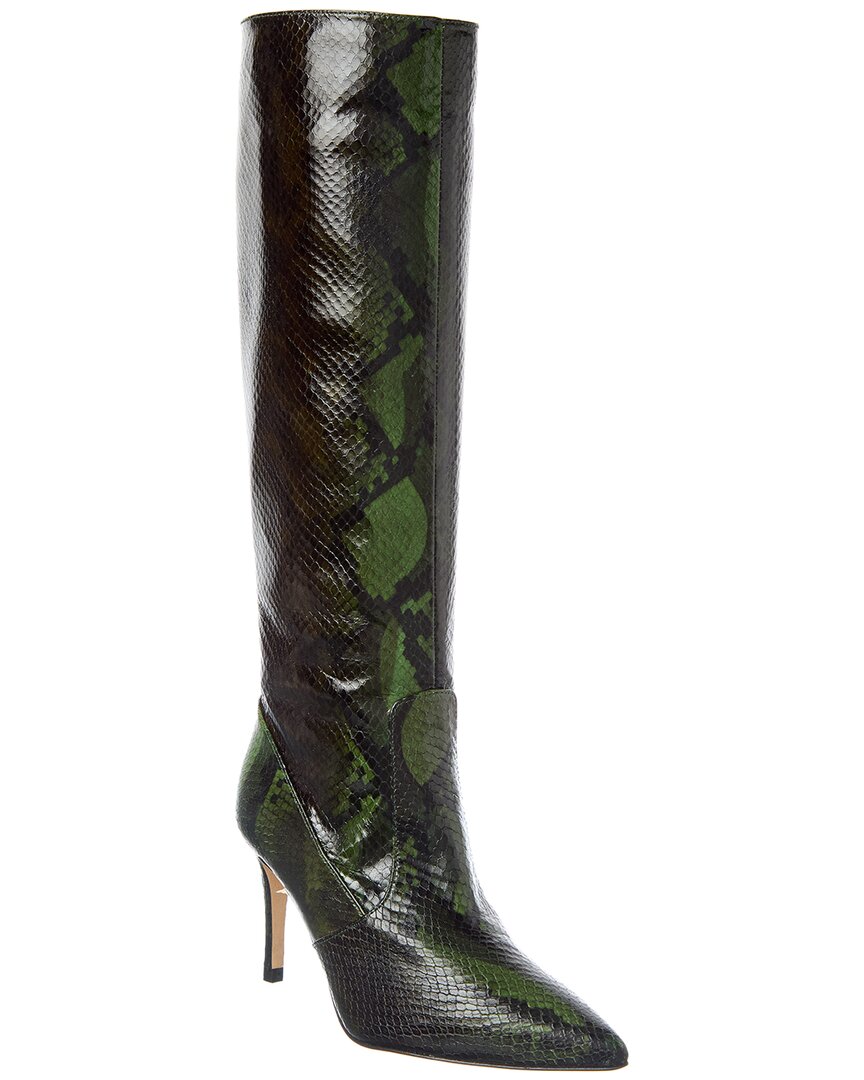 L Agence L'agence Lena Iii Knee High Croc Snake Boot In Green