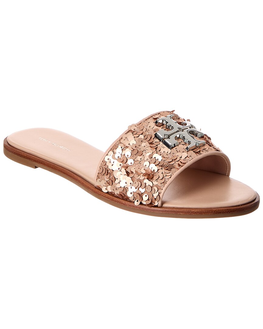 Tory Burch Everly Leather-trim Slide In Gold