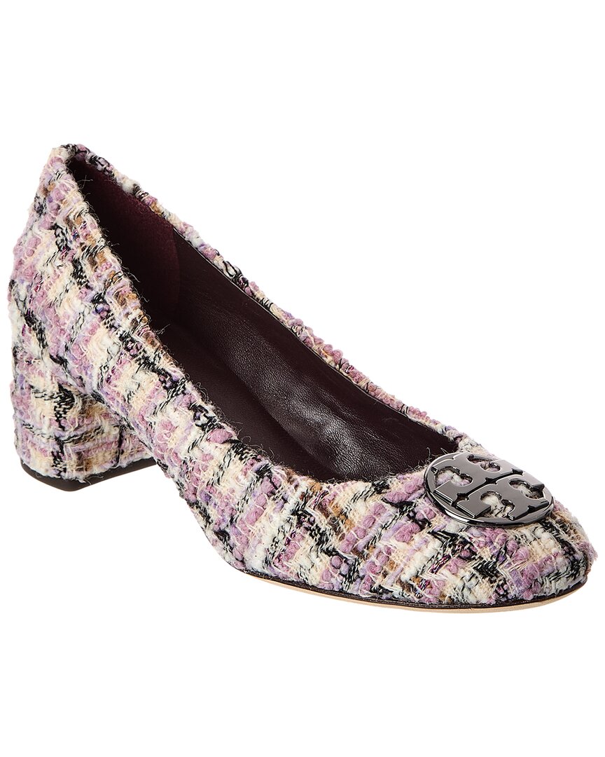 Tory Burch Chelsea 50 Tweed Pump In White