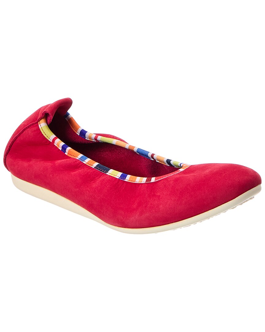 Arche Lanabi Leather Flat In Red