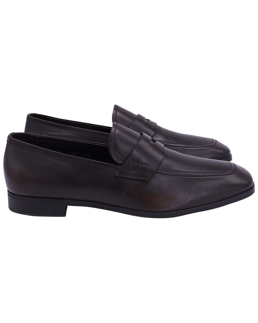 Prada Logo Leather Loafer