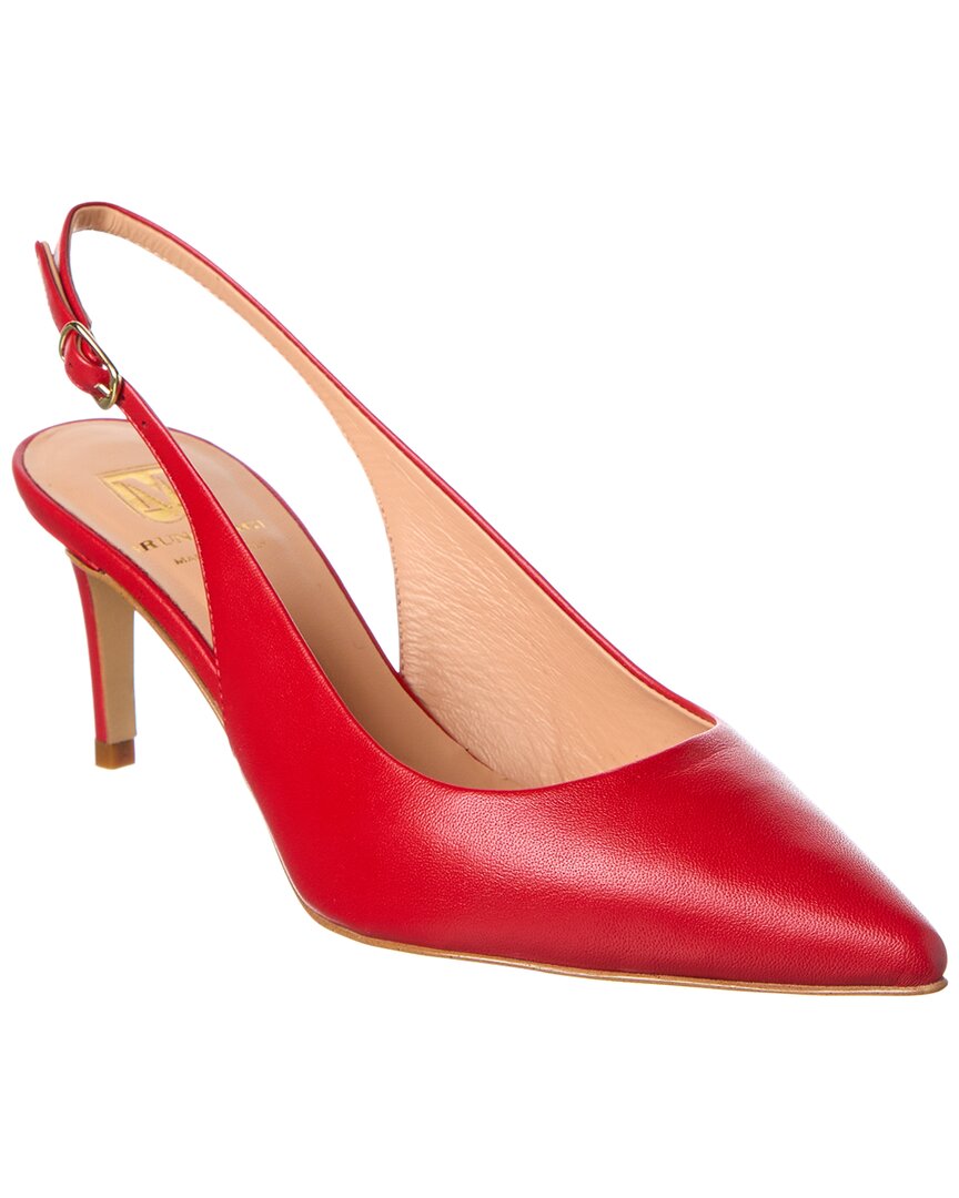 M By Bruno Magli Rima Leather Slingback Pump In Red