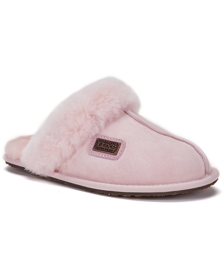 Australia Luxe Collective Closed Mule Suede Slipper In Pink