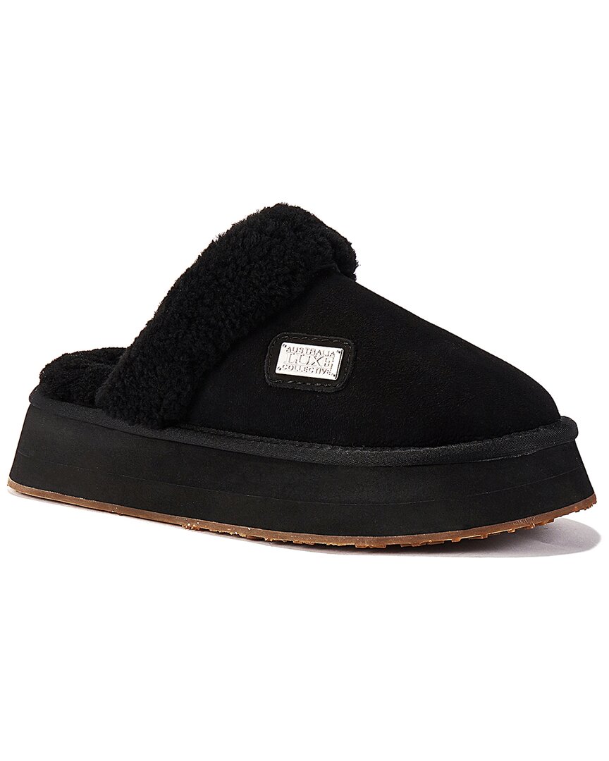 Australia Luxe Collective Mule Suede Slipper In Black