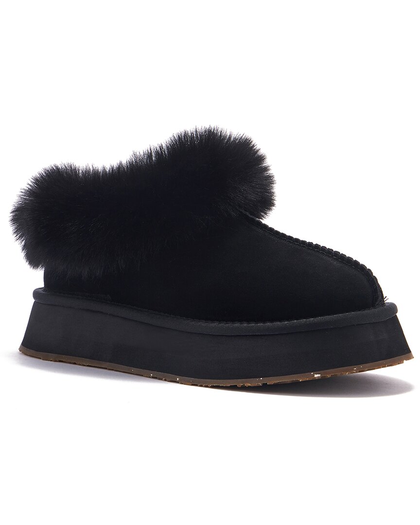 Australia Luxe Collective Outback Platfoam Suede Slipper In Black