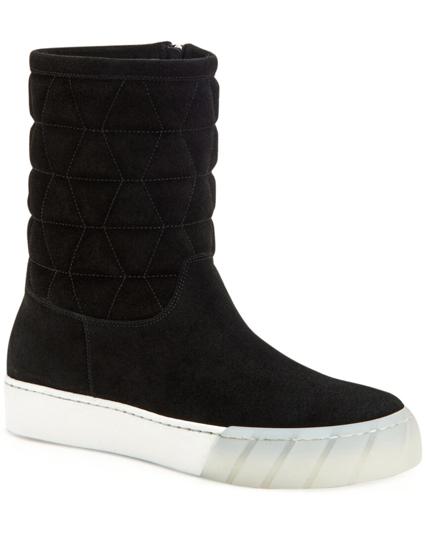 Aquatalia Nelle Suede Shearling Bootie In Black ModeSens