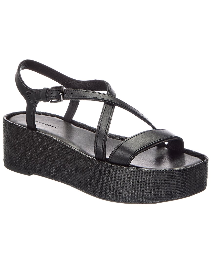 Sanctuary Define Leather Sandal In Black/black
