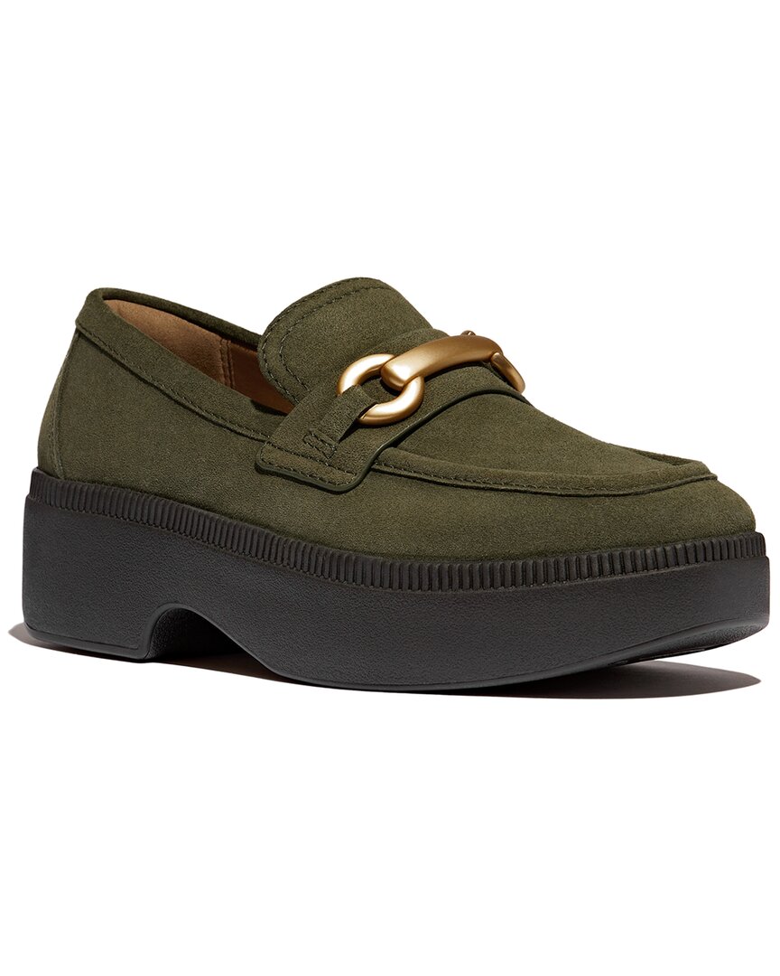 Fitflop F-luma Suede Loafer In Green