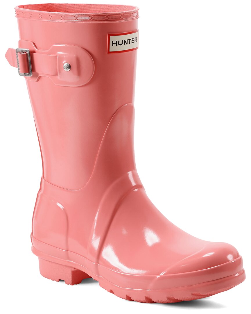 Hunter Original Short Gloss Boot In Red