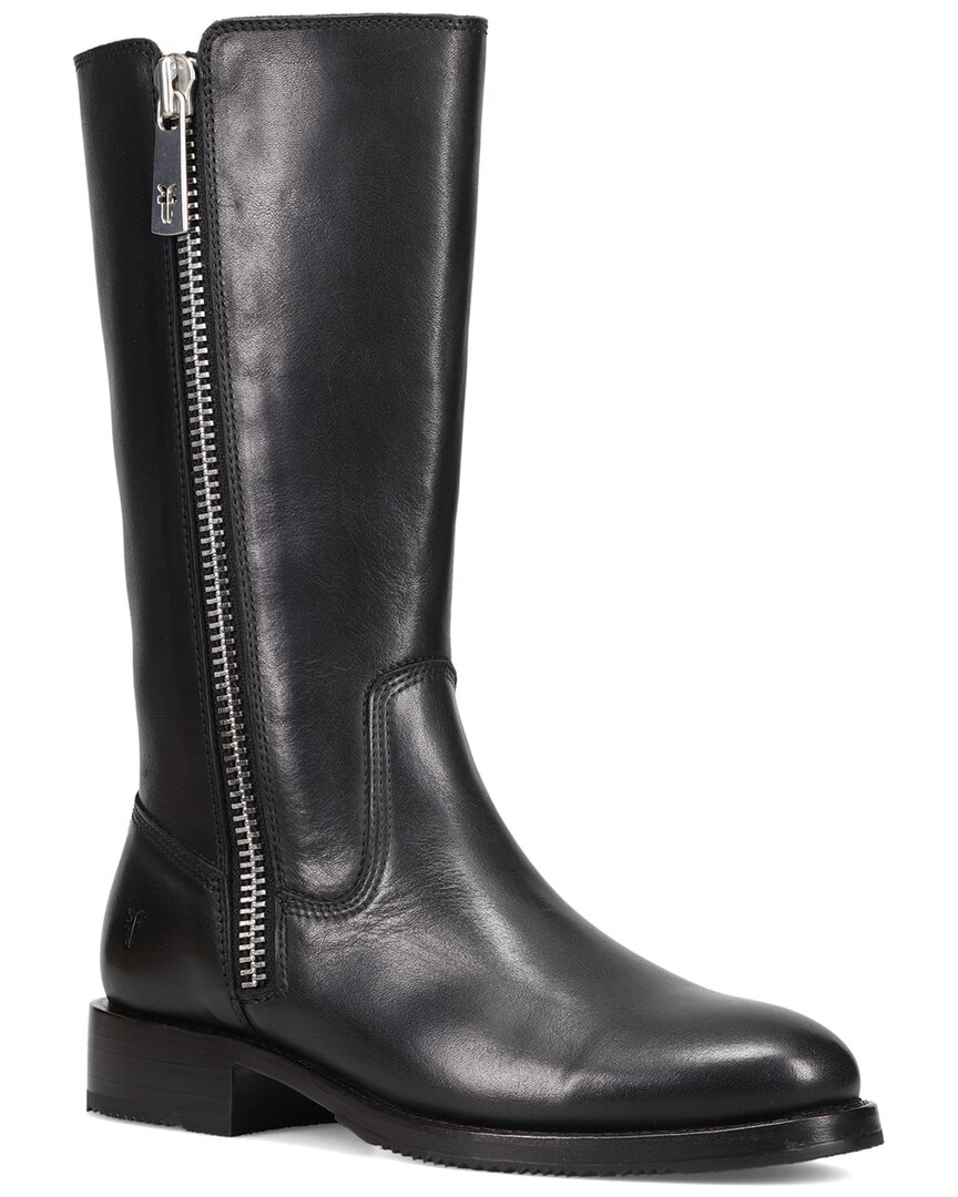 Frye Madison Heavy Zip Tall Leather Boot In Black
