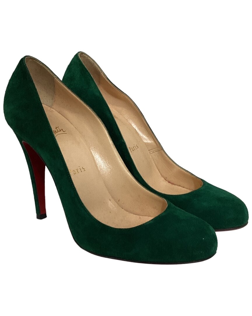 Christian Louboutin Fifi Suede Pump In Green