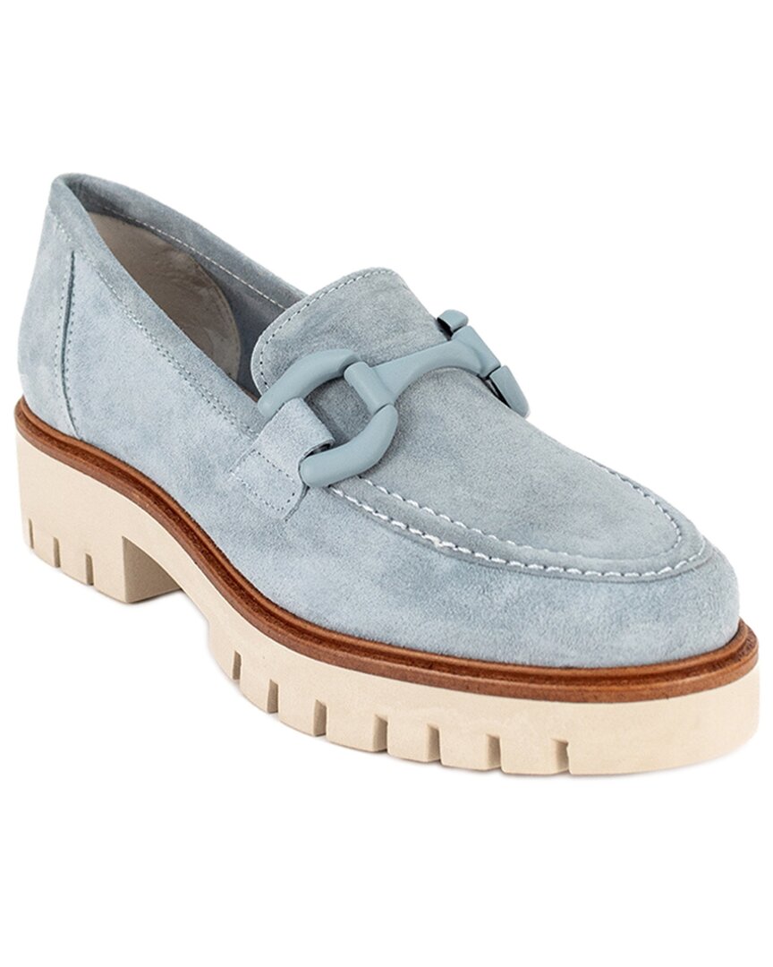 Menina Step Brava Celeste Leather Loafer In Blue