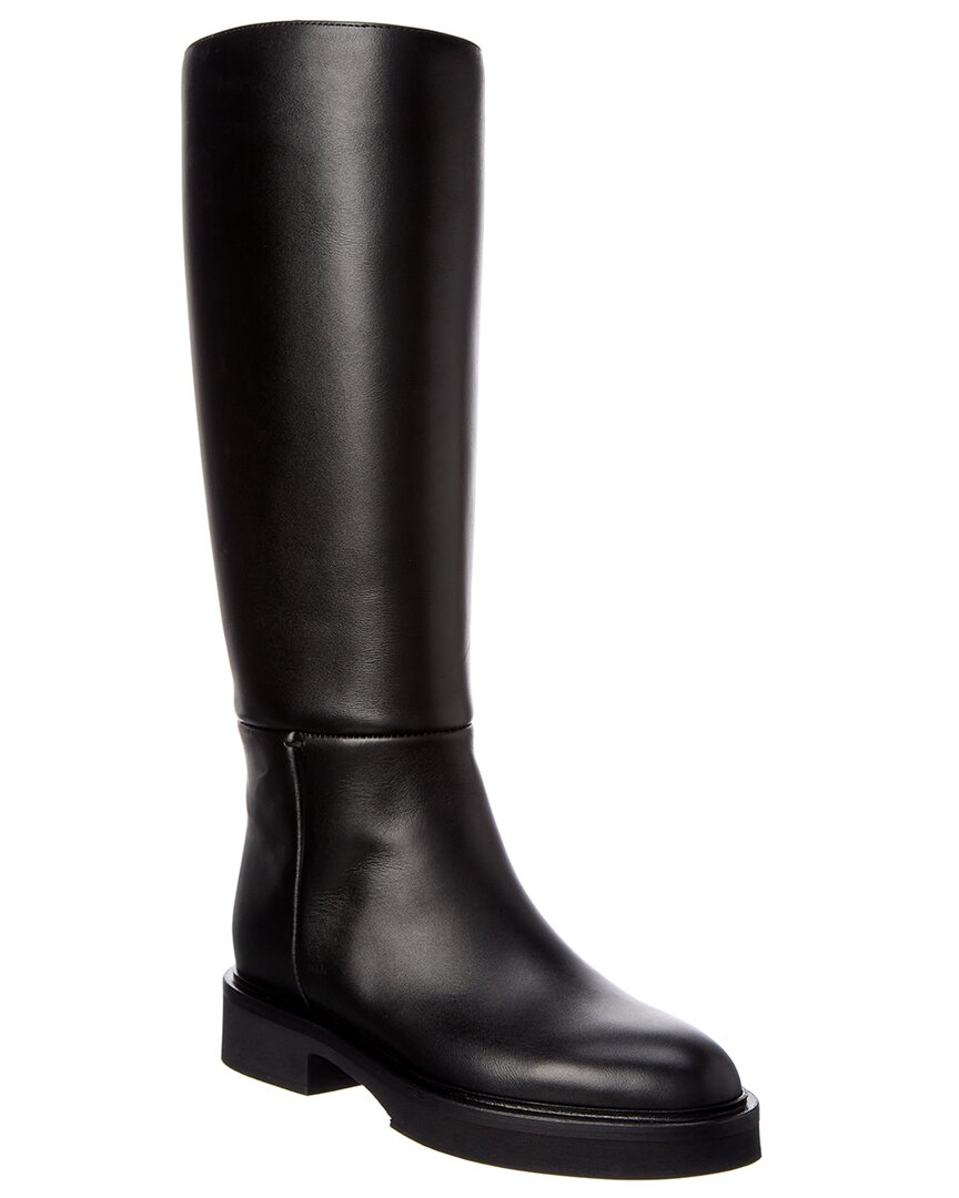 Khaite Black The Derby Knee-high Leather Boots | ModeSens