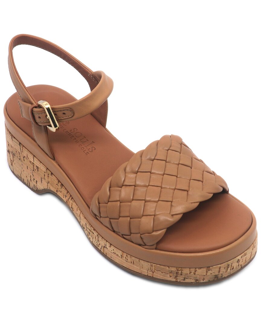 Gentle Souls By Kenneth Cole Dorris Leather Wedge In Brown