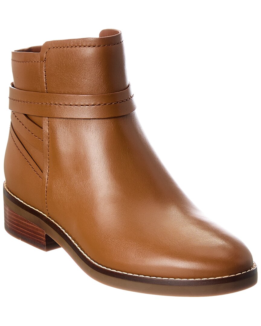 Cole Haan Rosalyn Waterproof Ankle Strap Leather Boot In Brown