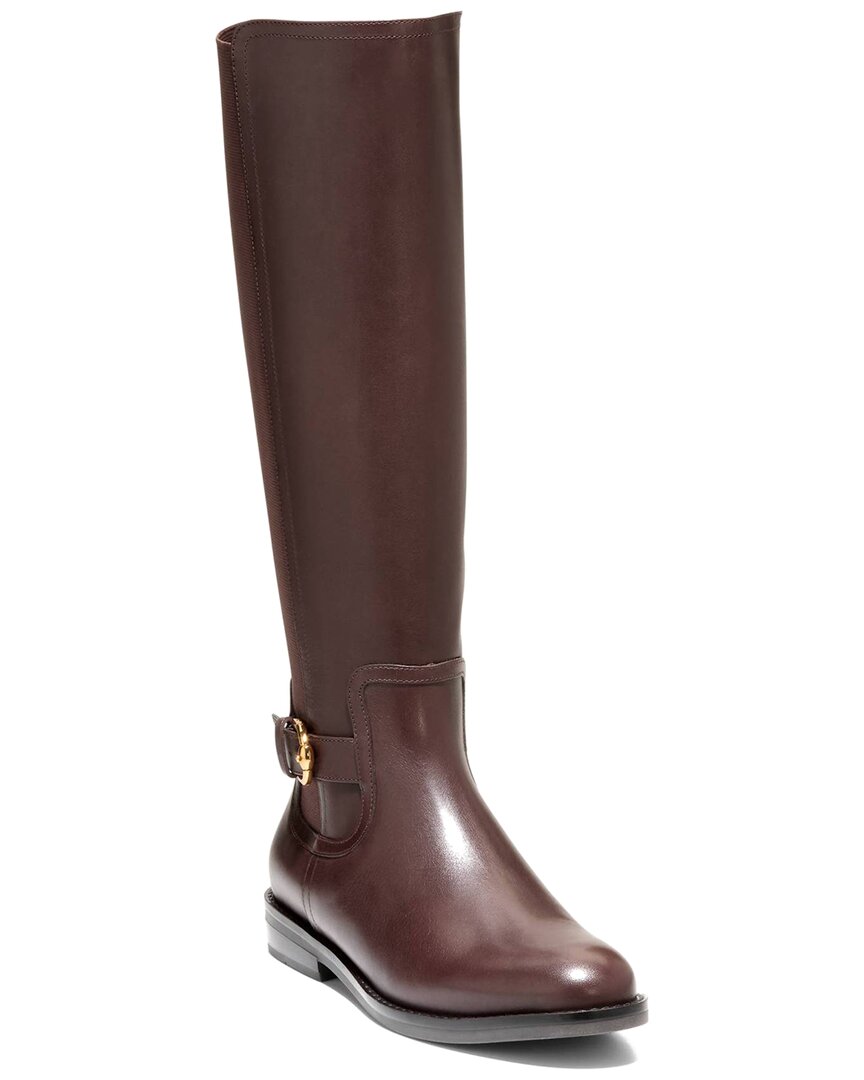 Cole Haan Celestina Leather Riding Boot In Brown