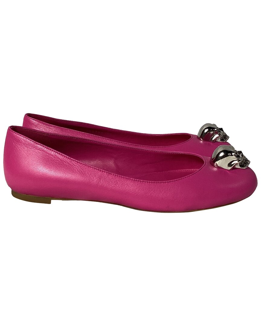 Alexander Mcqueen Women's Leather Skull City Ballet Flat (authentic Pre-loved)