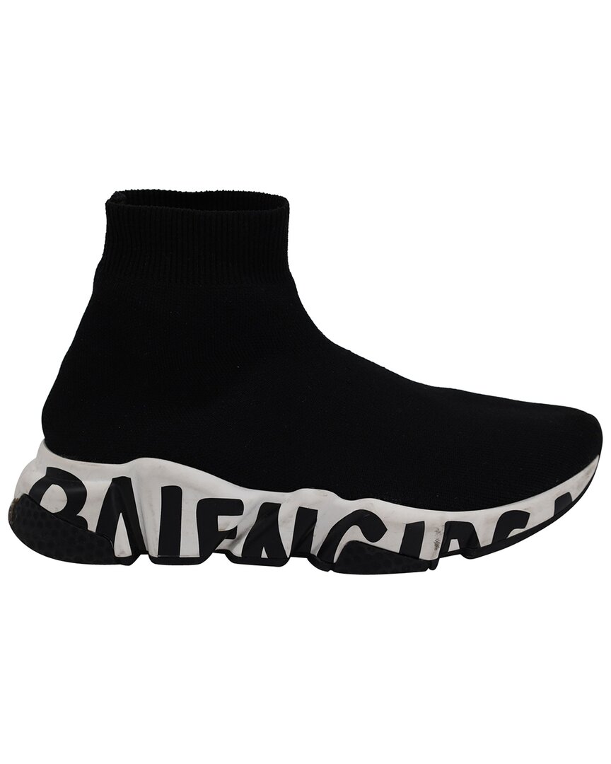 Balenciaga Speed Logo-print Stretch-knit High-top Sneakers In Black