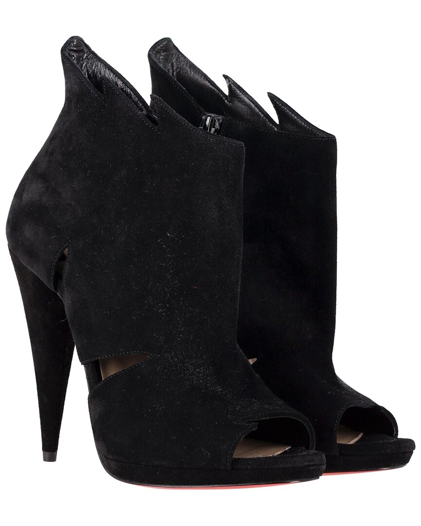 Christian Louboutin Women's Suede Belfeconica Cutout Accent Slingback Sandal (authentic Pre-loved)