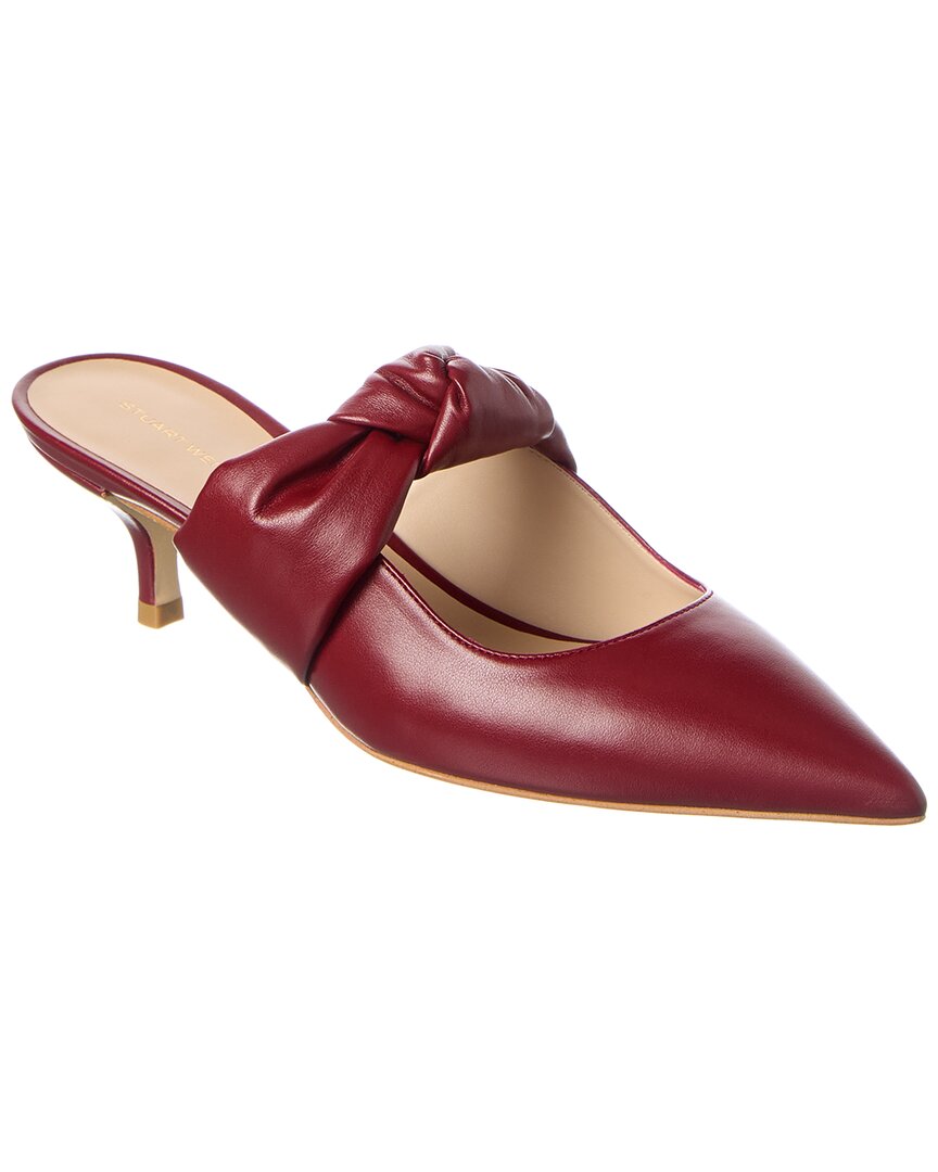 Stuart Weitzman Solange Leather Mule In Red