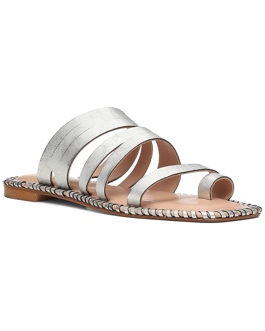 Donald Pliner Emmaline Croc Strappy Sandal In Silver