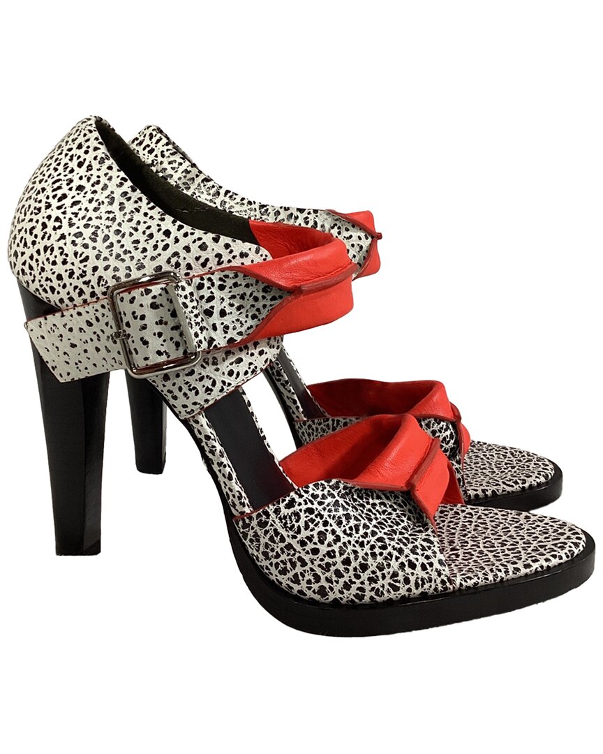 Alexander Wang Crackle Detail Sandal Heels In Multicolor Leather In Multi