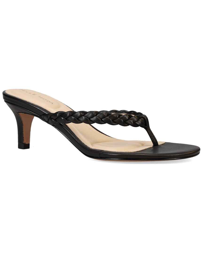 Pelle Moda Earlen Kitten Heel Flip Flop In Black