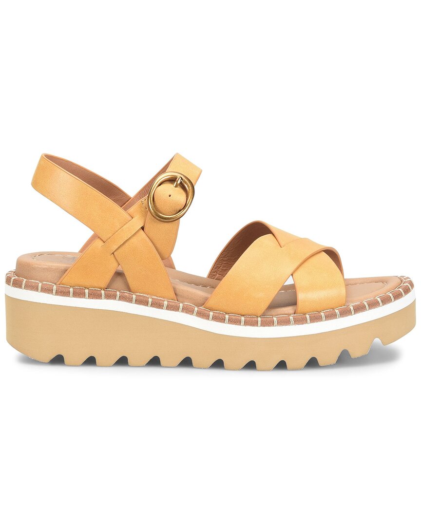 Söfft Ruthie Ankle Strap Platform Wedge Sandal In Gold
