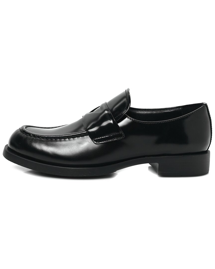 Prada Spazzolato Leather 30mm Loafer (authentic Pre-loved) In Black