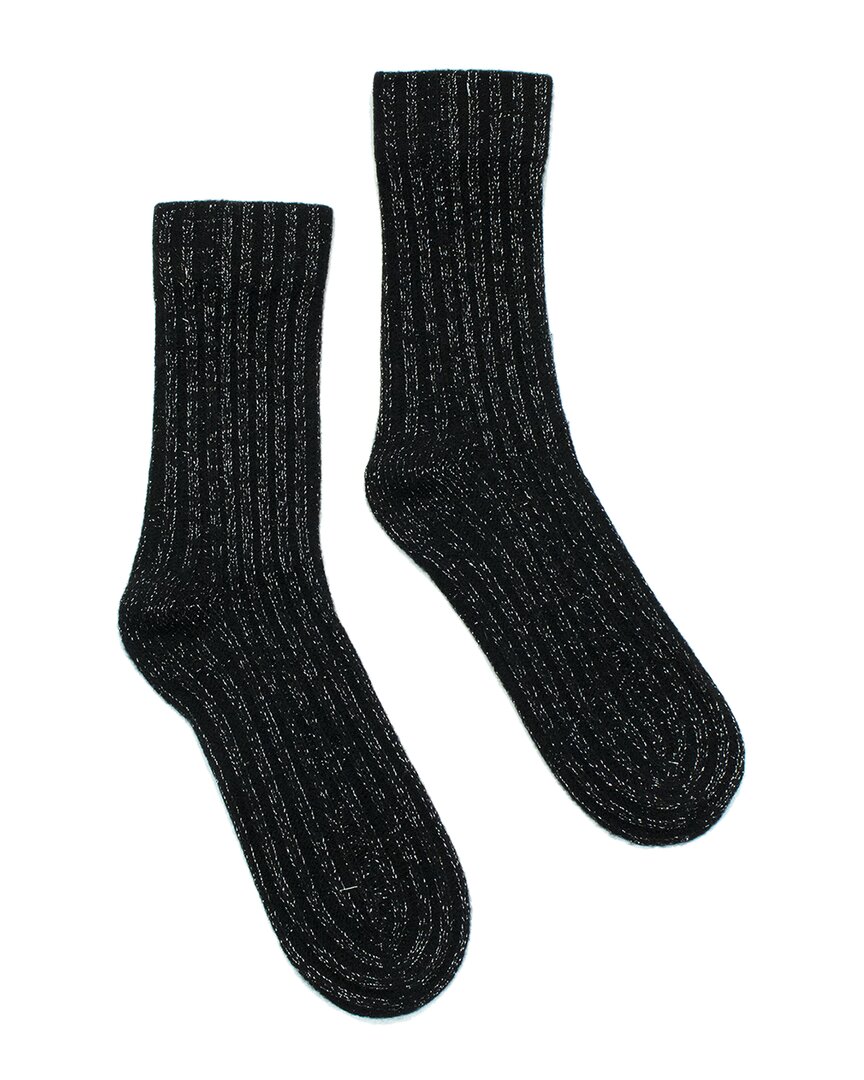 Portolano Cashmere Ribbed Socks In Black