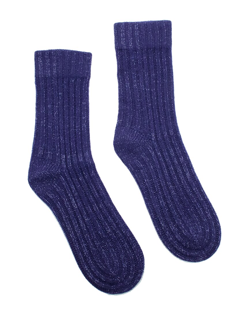 Portolano Cashmere Ribbed Socks In Purple