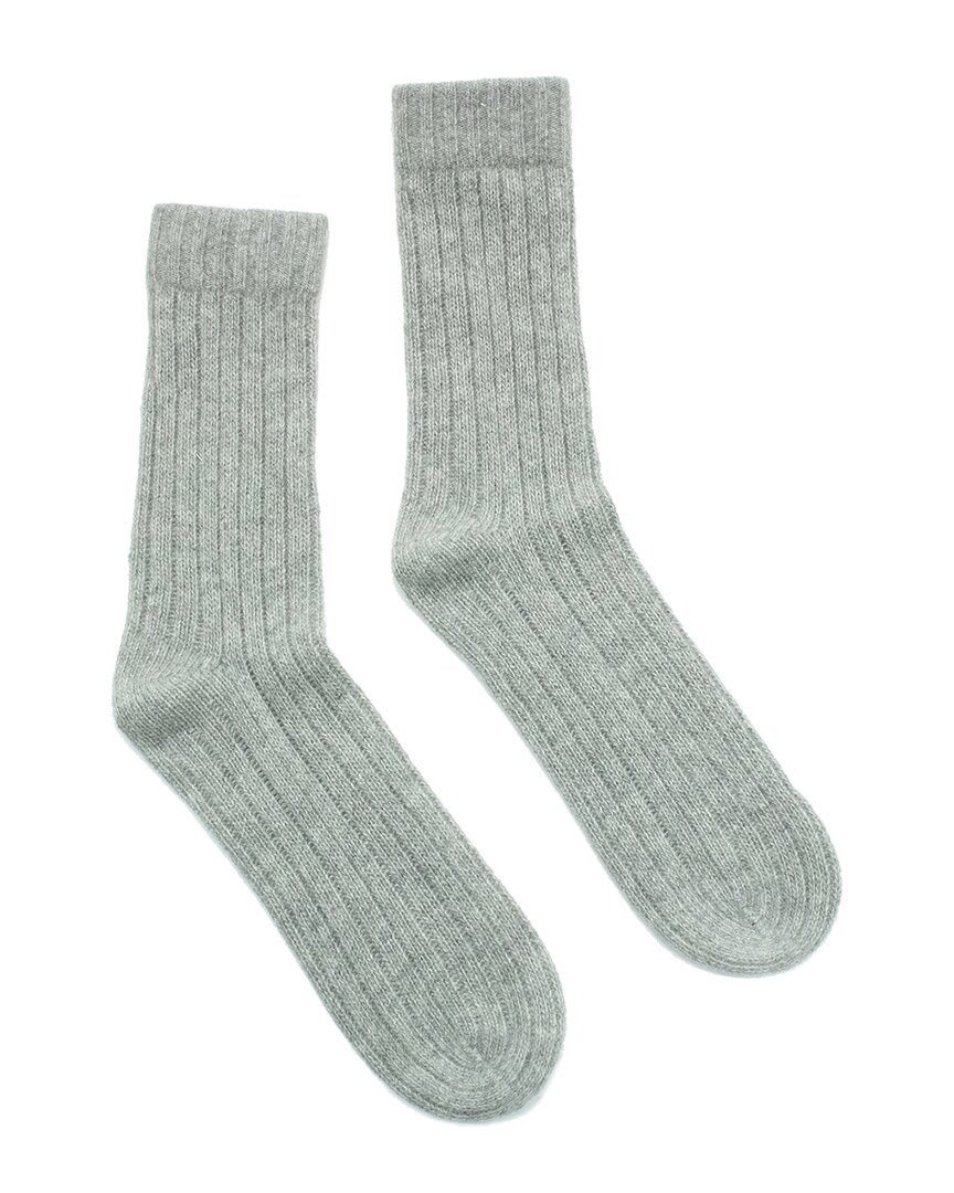 Portolano Cashmere Ribbed Socks In Grey