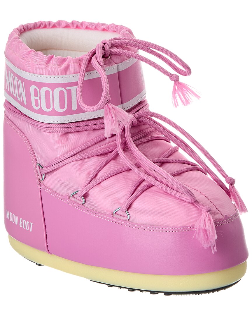 Moon Boot Round Toe Short Boots In Pink