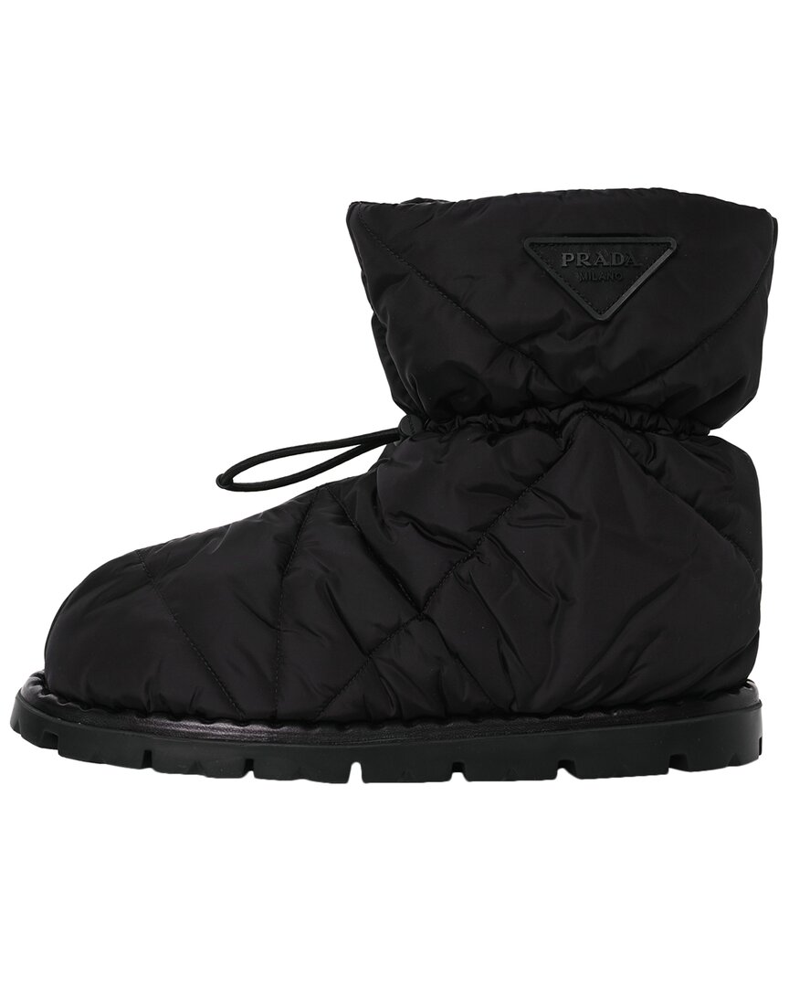 Prada Nylon Padded Drawcord 20mm Snow Boot (authentic Pre-loved) In Black