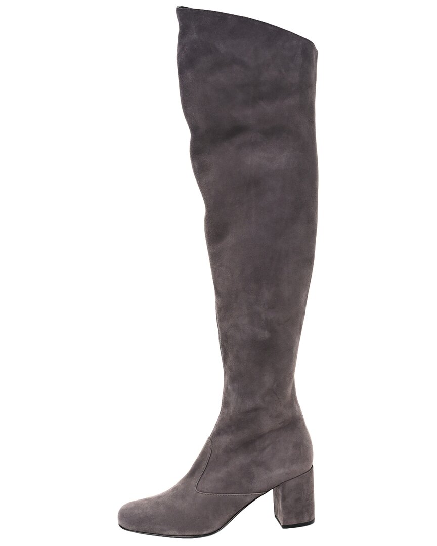 Saint Laurent Suede Babies 40 Over-the-knee Boot (authentic Pre-loved) In Black
