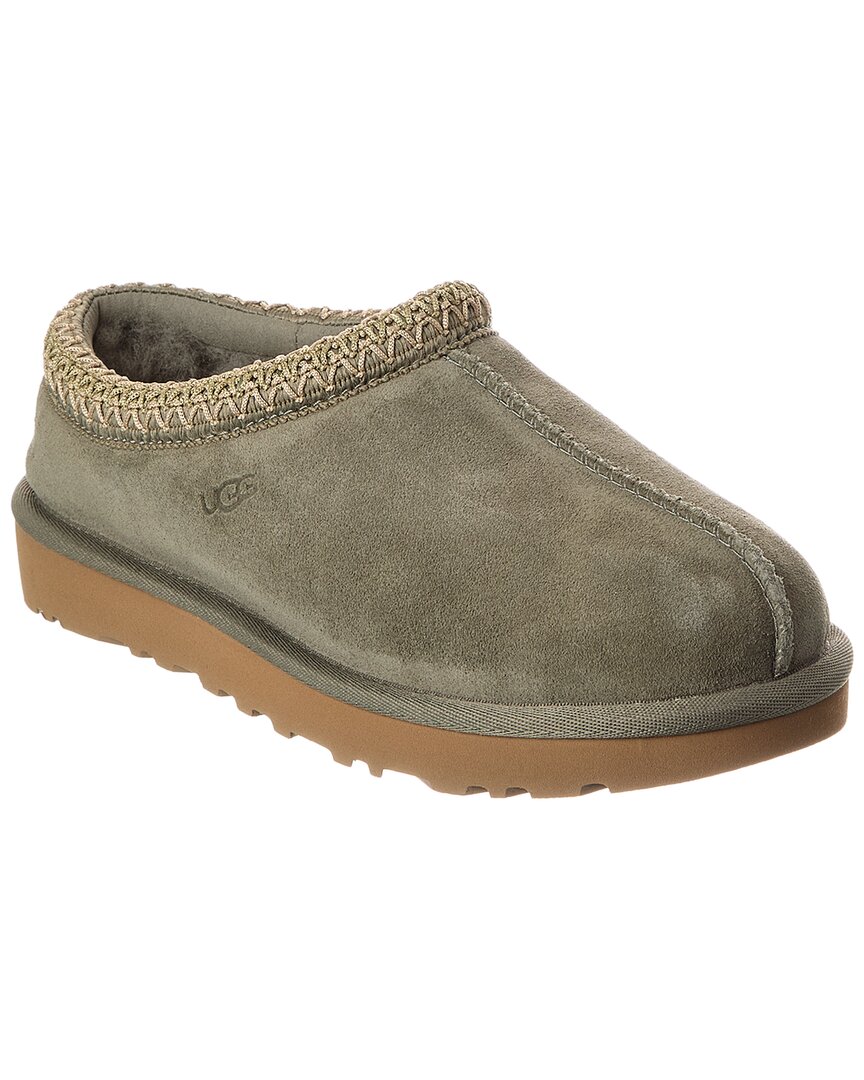 Ugg Slippers Round Toe Embroidered Trim In Green