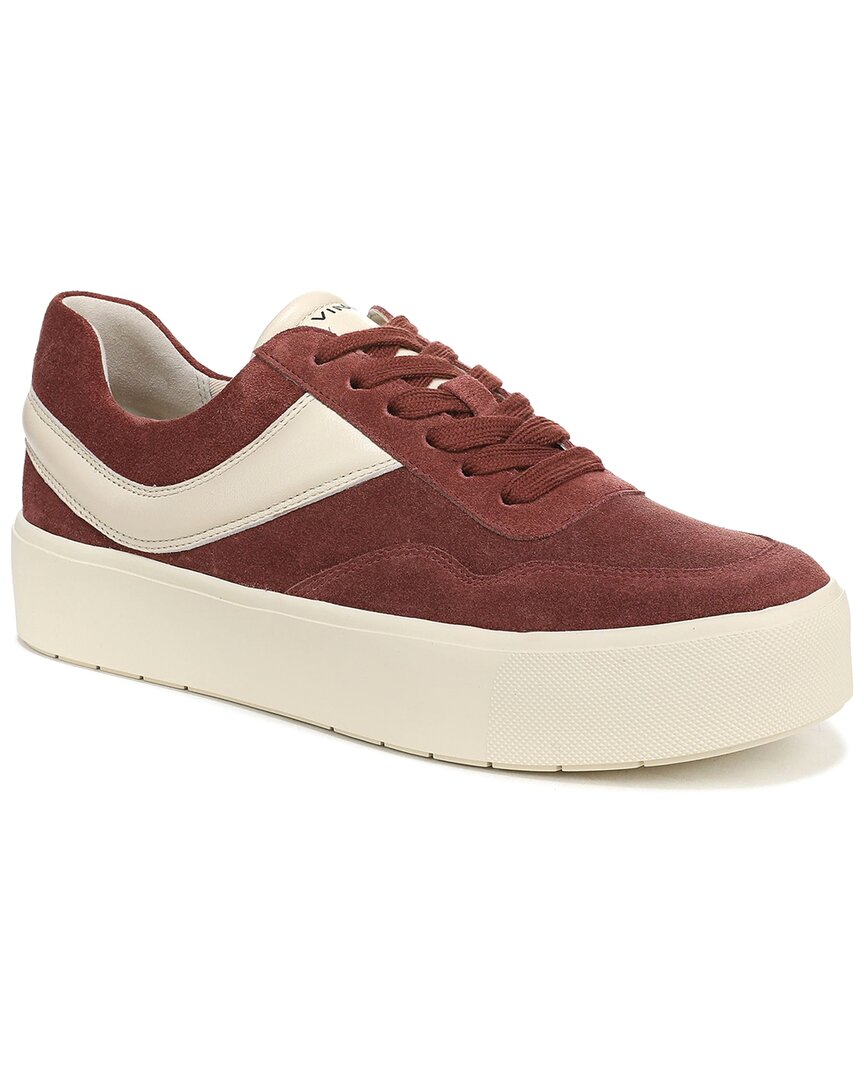 Vince Benfield Court Suede Sneaker In Burgundy