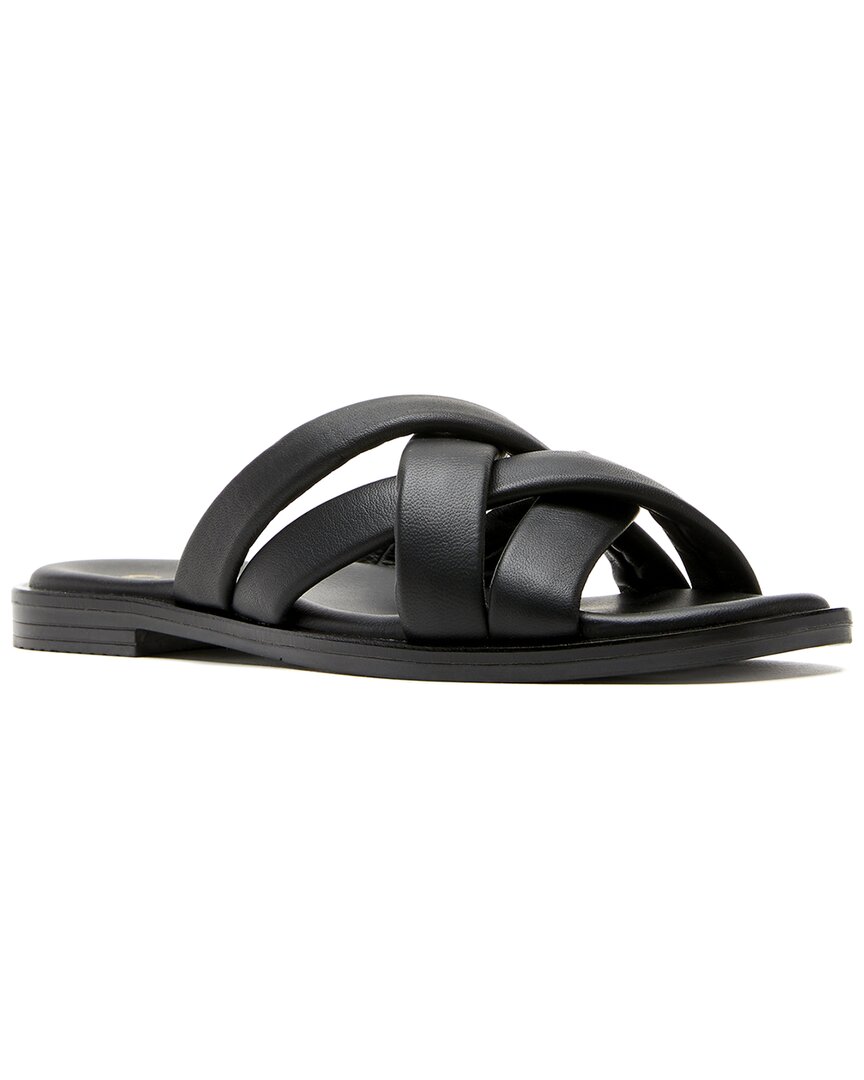 La Canadienne Fox Leather Sandal In Black