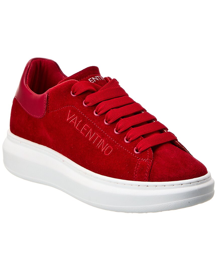 Valentino By Mario Valentino Fresia Suede Sneaker In Red | ModeSens