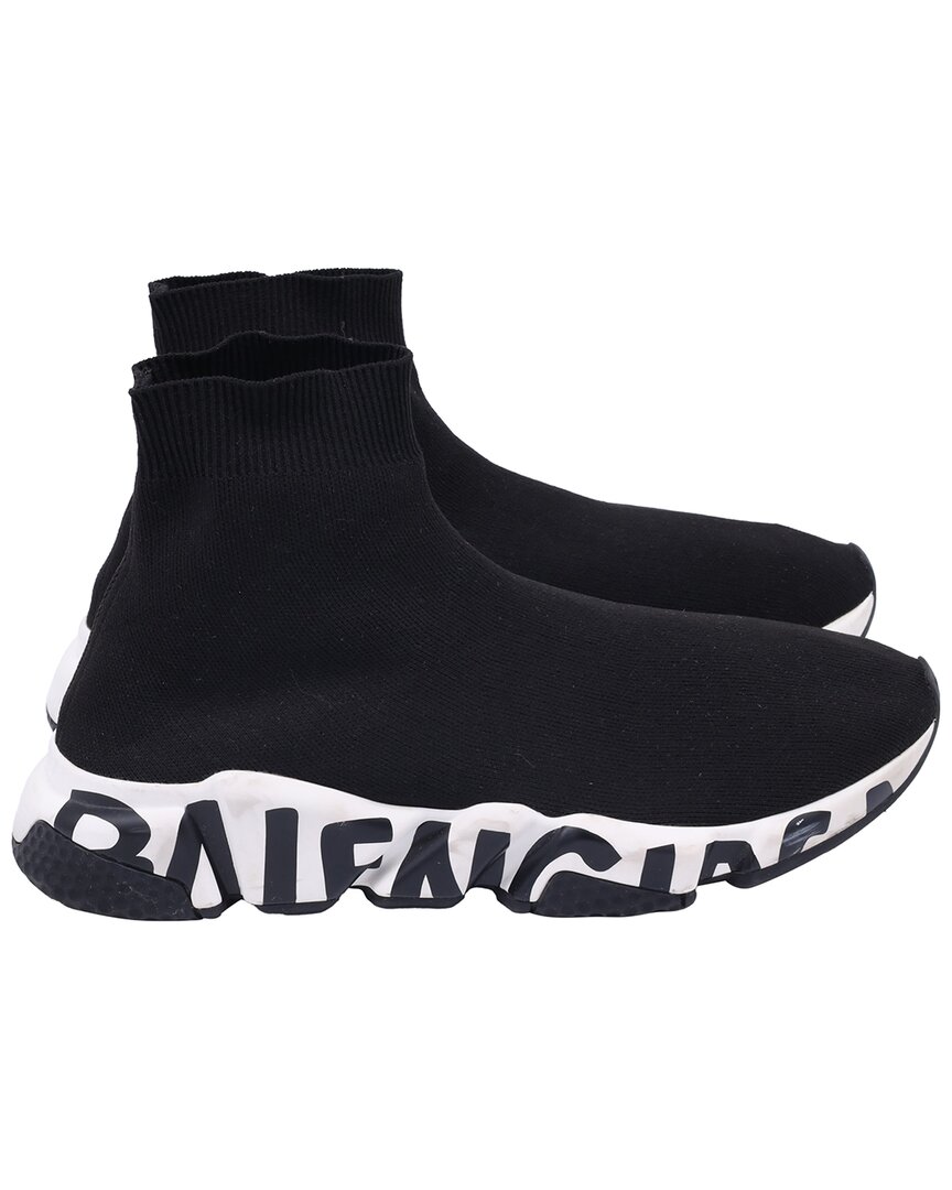 Balenciaga Speed Logo-print Stretch-knit High-top Sneakers In Black