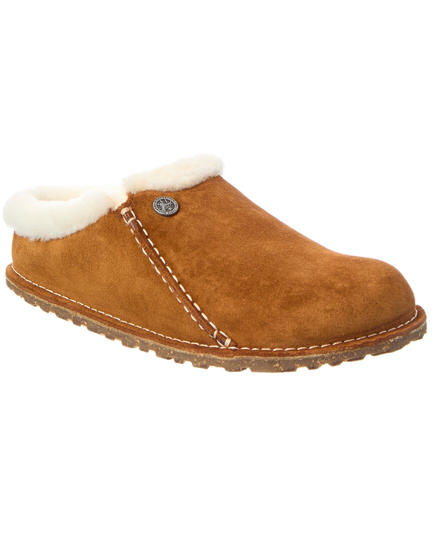 Birkenstock Zermatt Narrow Suede & Shearling Slipper In Brown