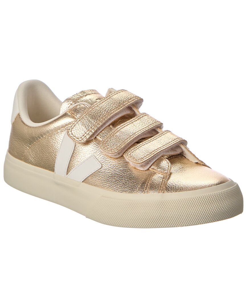 Veja Recife Chromefree Leather Sneaker In Platine White In Gold