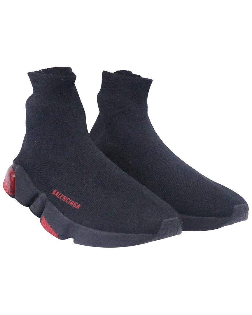 Balenciaga Men's Polyester Speed Clear Sole Sneaker (authentic Pre-loved) In Black