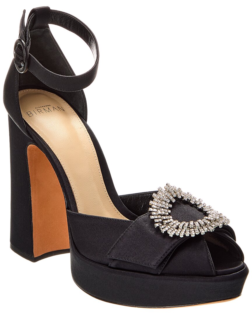 Alexandre Birman Madelina Curve Velvet Pump In Black