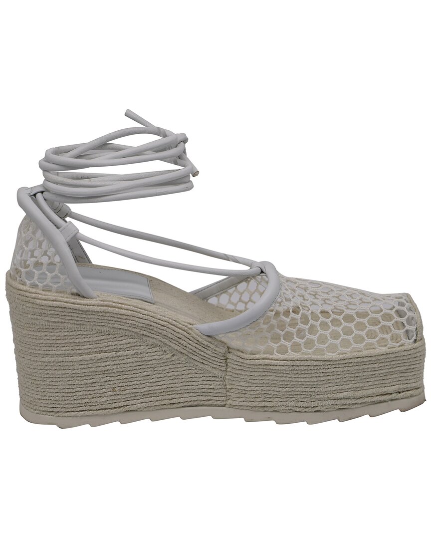 Bottega Veneta Women's Leather Stretch Lace-up Wedge Espadrille (authentic  Pre-loved)